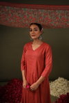 Orange Colour Rayon Printed Kurti With Pant Dupatta Wholesale Market In Surat Aaradhna 2046